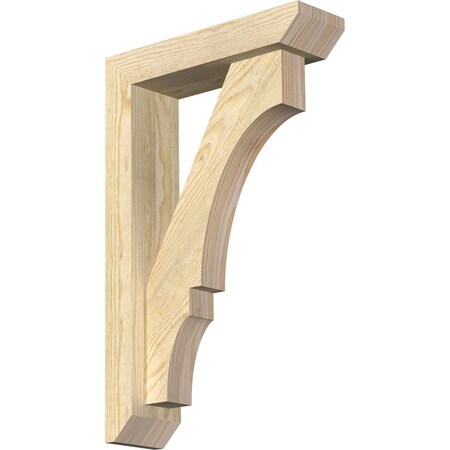 Ekena Millwork Balboa Slat Rough Sawn Bracket w/ Offset Brace, Douglas Fir, 4"W x 14"D x 22"H BKT0402X14X22BOA06RDF